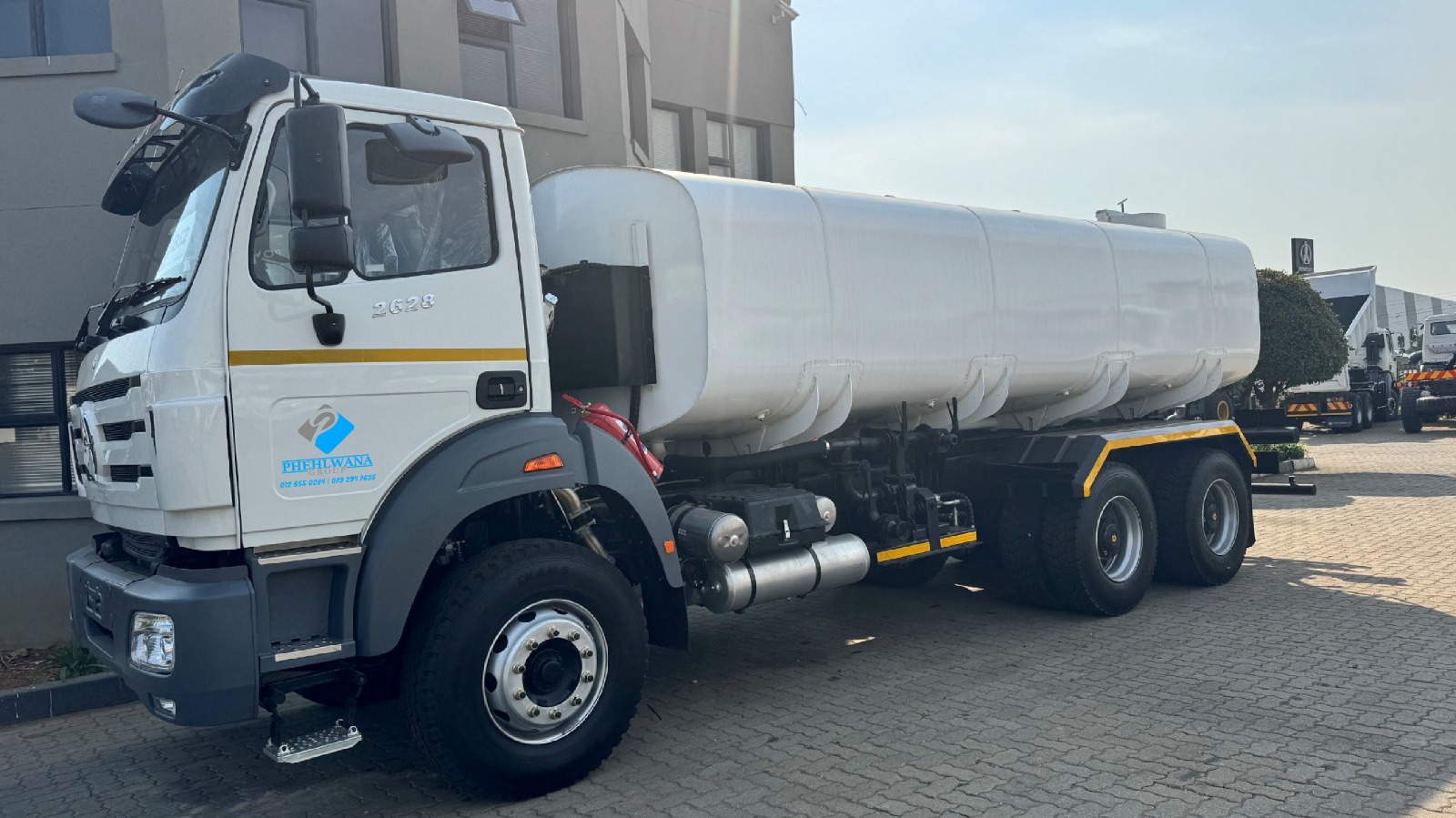 Phehlwana Group water tanker fleet parked at the yard
